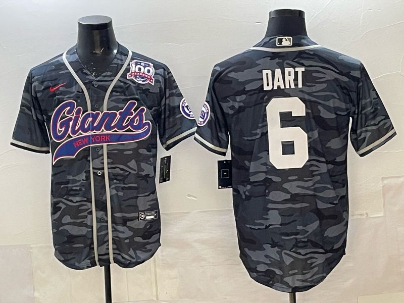 Men 2025 New York Giants #6 Dart Camo Joint Name Nike Limited NFL Jersey 007